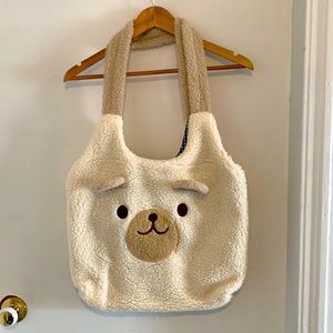 Brand new without tag cute bear fluffy tote